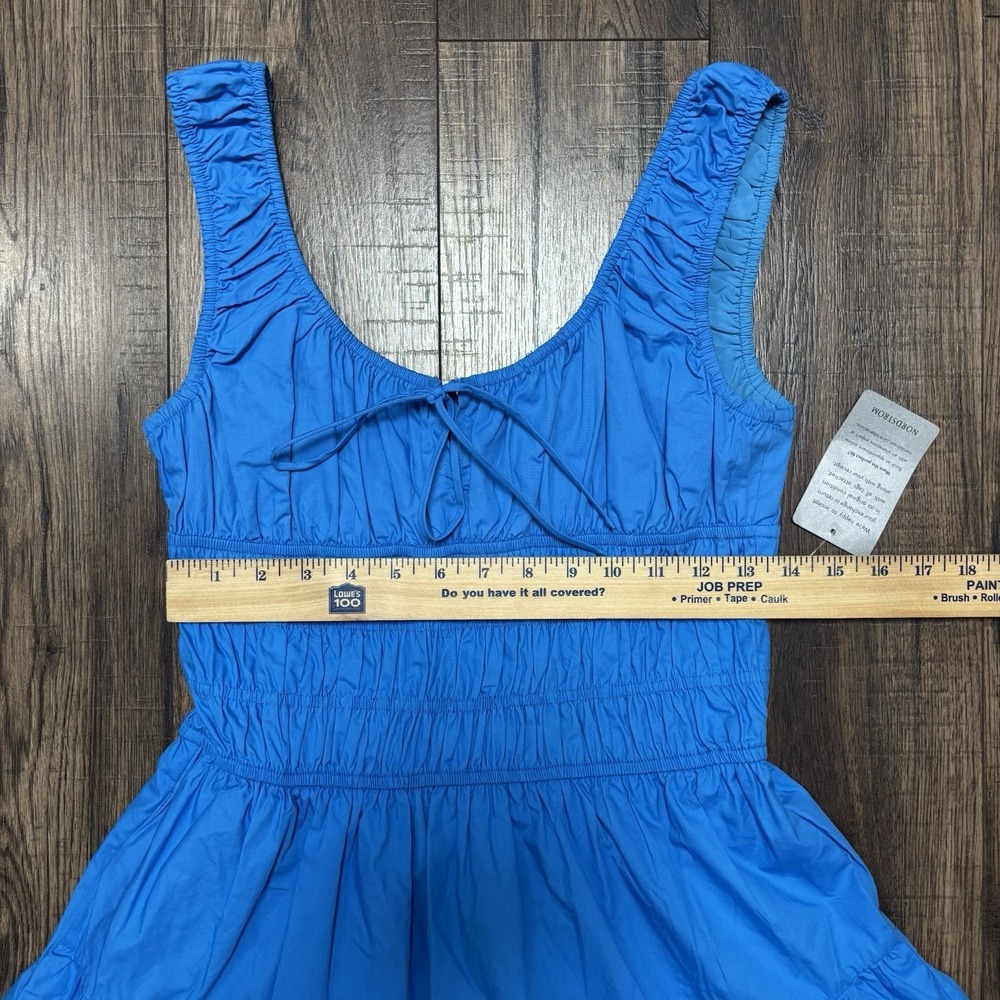 NIA Nordstrom Mini Dress Salt Cotton Mini Sundress Blue Women's Size Medium - Picture 6 of 10